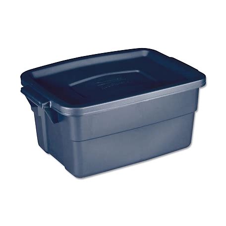 dark indigo metallic roughneck storage box|Rubbermaid Roughneck Storage Box, 3 gal. Volume, .